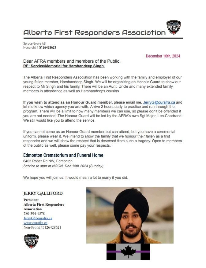 Harshandeep Singh Memorial Service